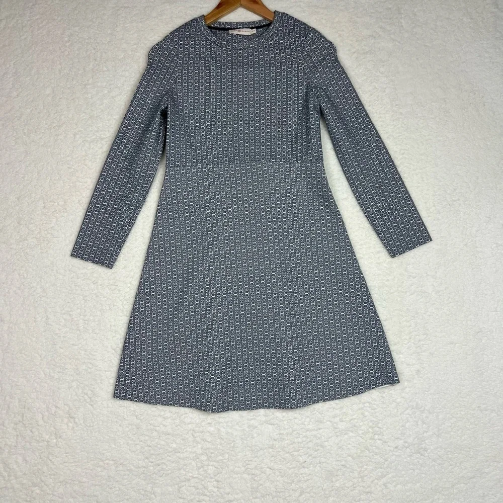 TORY BURCH Corrine Dress in New Ivory/Navy Gemini Size XS